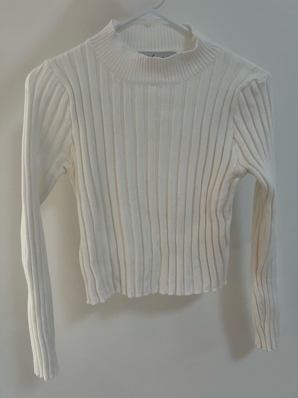Petal & Pup Cream Ribbed Mock Neck Sweater